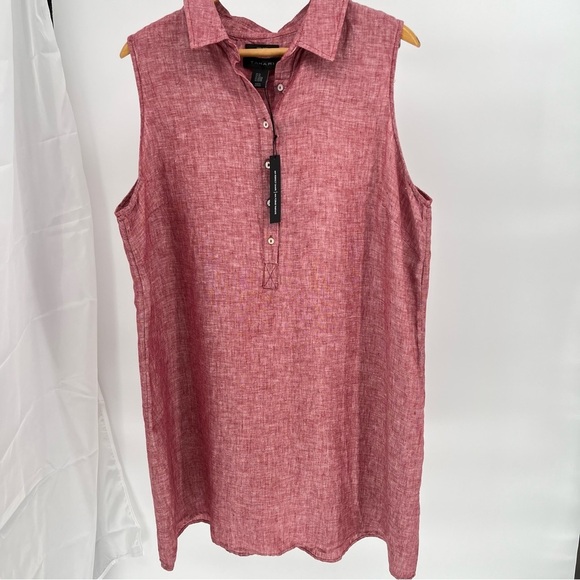 Tahari Womens NEW 100% Linen Shirt Dress Plus Size XXL Sleeveless Collared - Picture 1 of 9